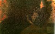 Gustav Klimt, kvinna framfor brasan